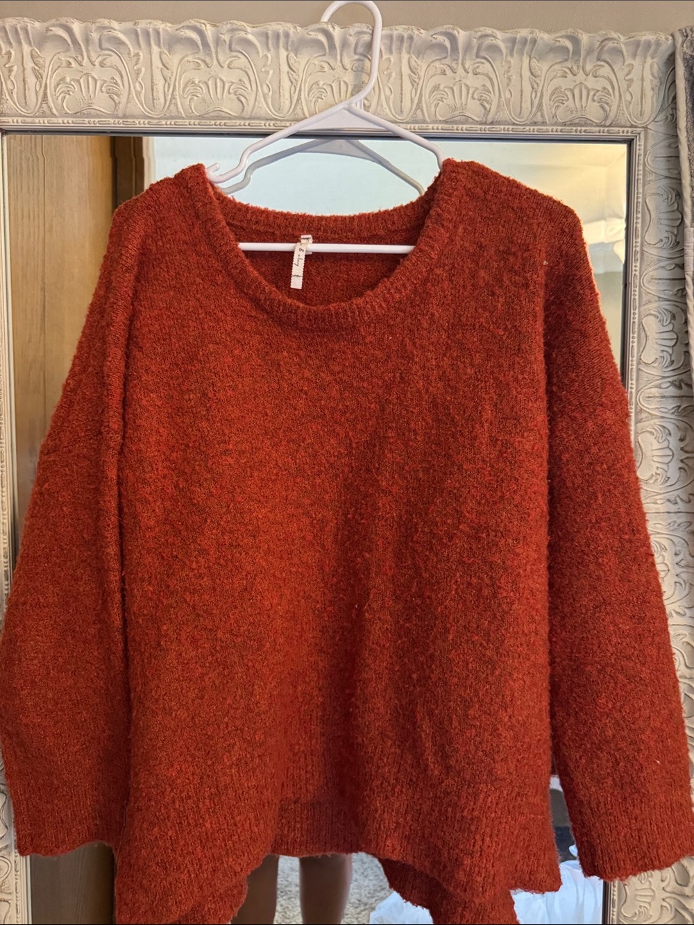Willow & Clay Cozy Rust Orange Crewneck Sweater